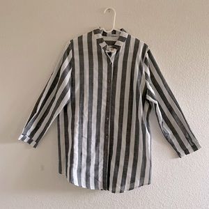 Cellabie blouse grey and white striped measures XL-1X